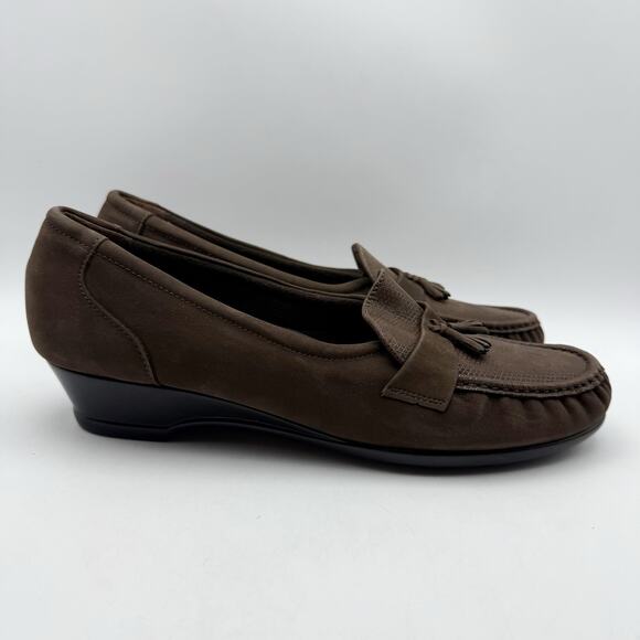 SAS Womens Taylor Wedge Loafer US 12 M EU 42.5 Brown Leather NIB - Picture 4 of 14